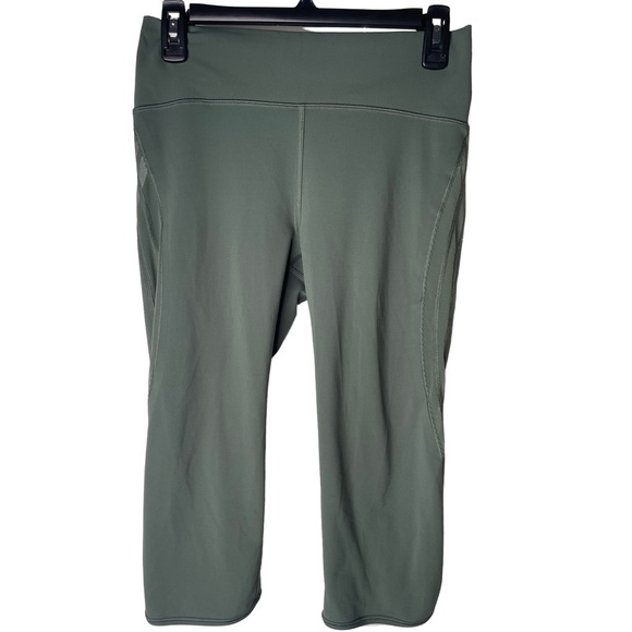 Lululemon Green Capri Leggings Mesh Side Size 8 - Picture 3 of 6